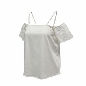 Antonio Melani Top Women M White Excellent Cold Shoulder Flutter Sleeve Cotton